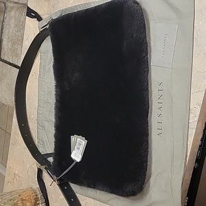 BNWT ALL SAINTS Edbury shearling shoulder bag $579